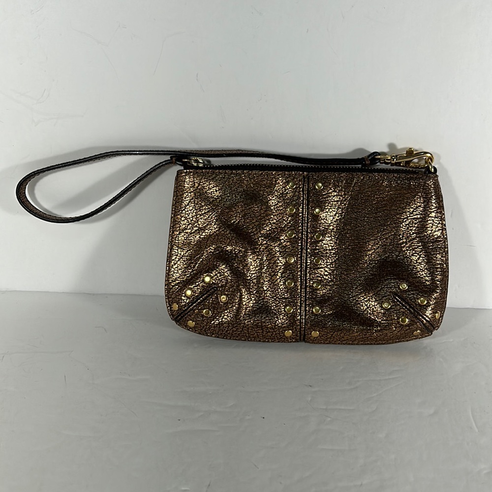 Michael Kors bronze Leather Wristlet.